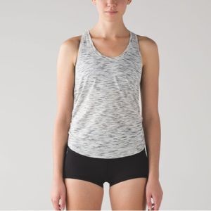 Lululemon Tie it Up Singlet Racerback Tank in Tiger Space Dye Black White